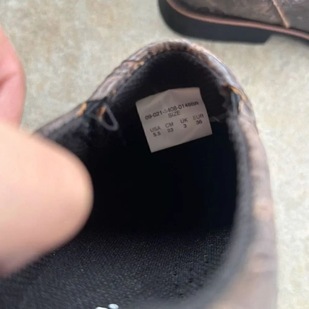 Roper Ricochet Brown Leather Square Toe Slip-On Loafers Women’s Sz 5.5 - Picture 10 of 10